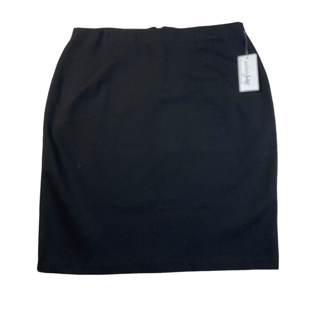 New Maison Jules Womens Deep Black Solid Stretch Skirt Size M Core Fashion‎